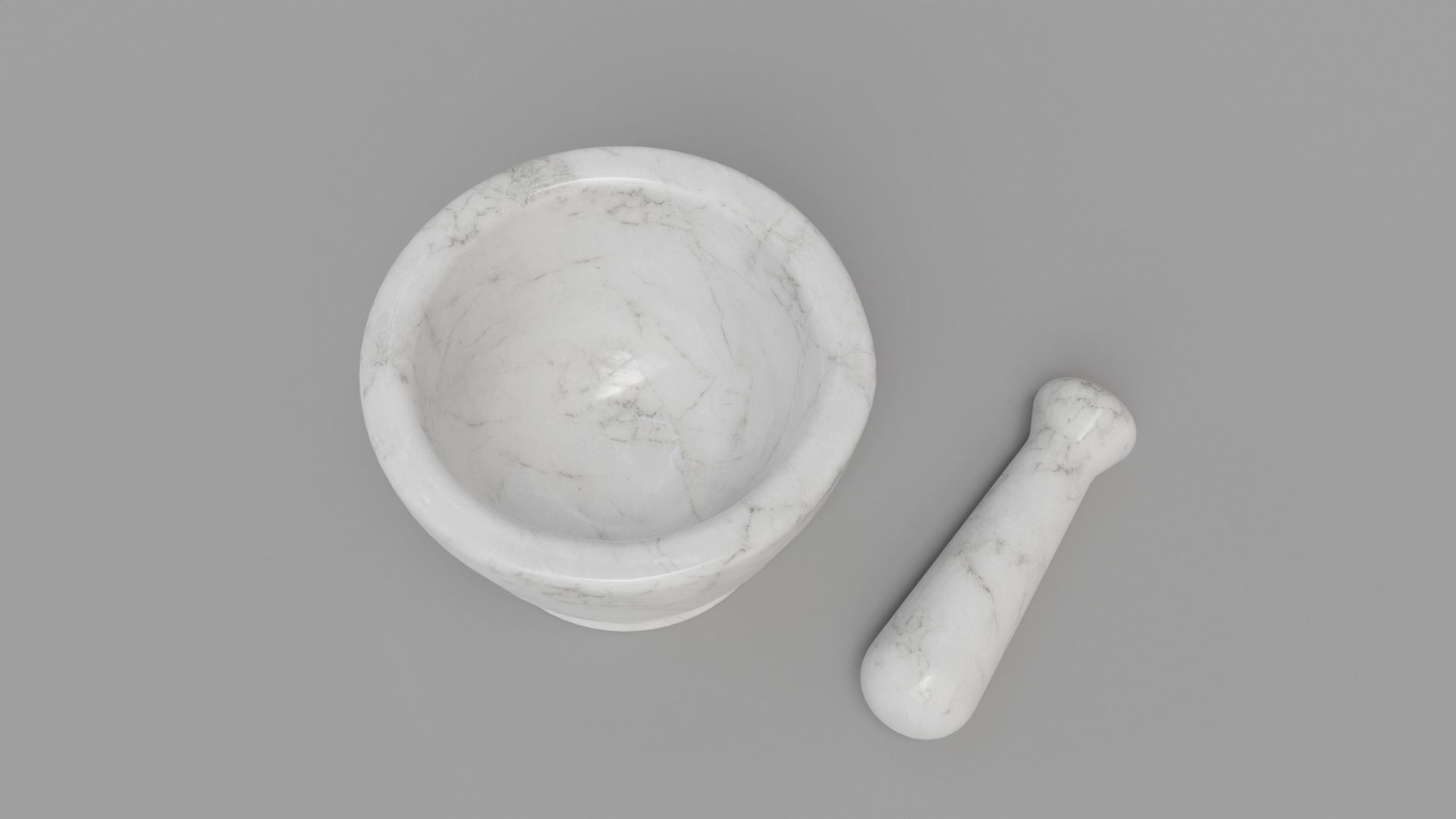 Low Poly Kitchen Mortar adn Pestle  PBR Game Ready Tool Low-poly 3D model_3
