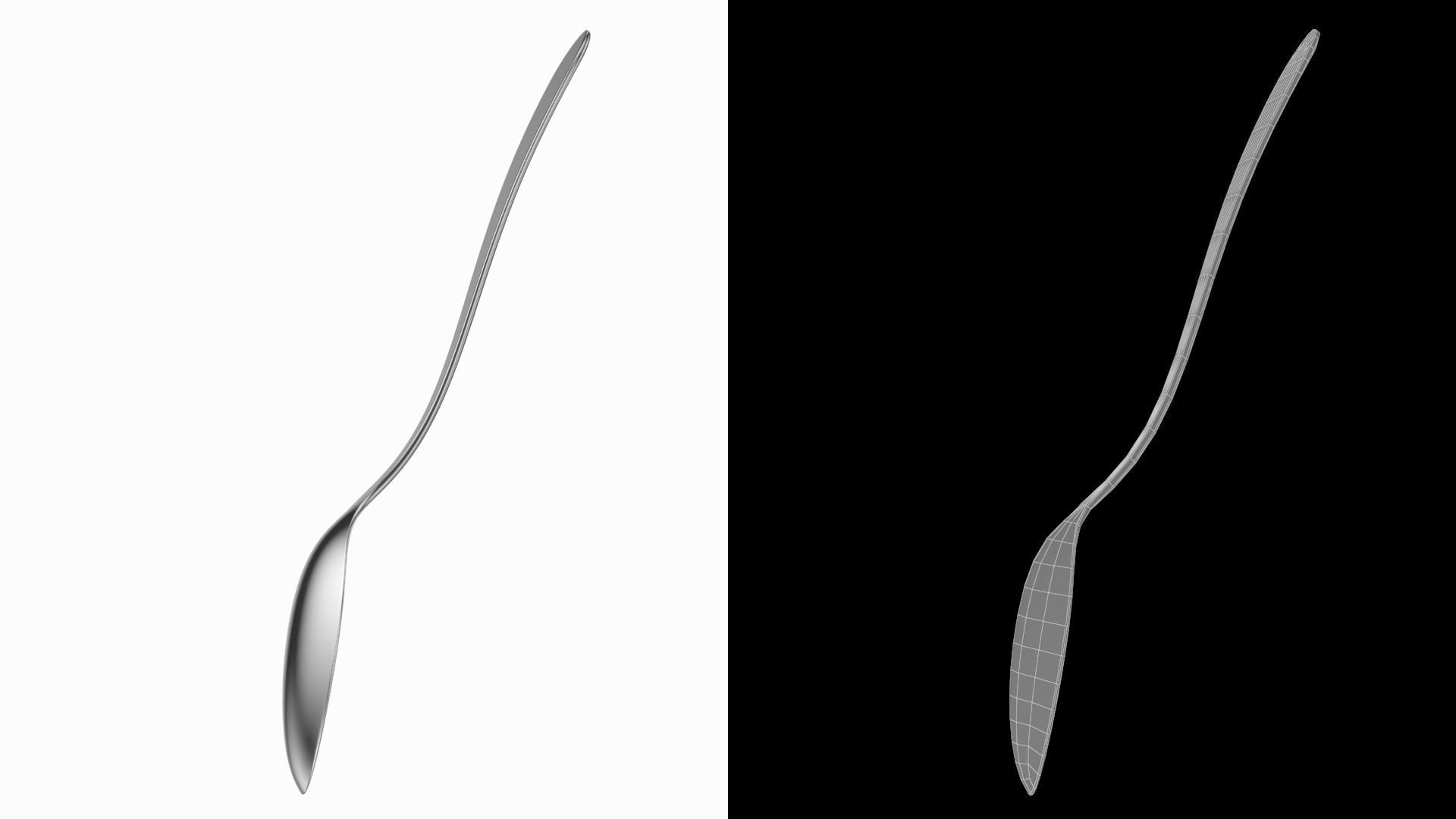 Dessert Spoon Generic Cutlery 3D model_5