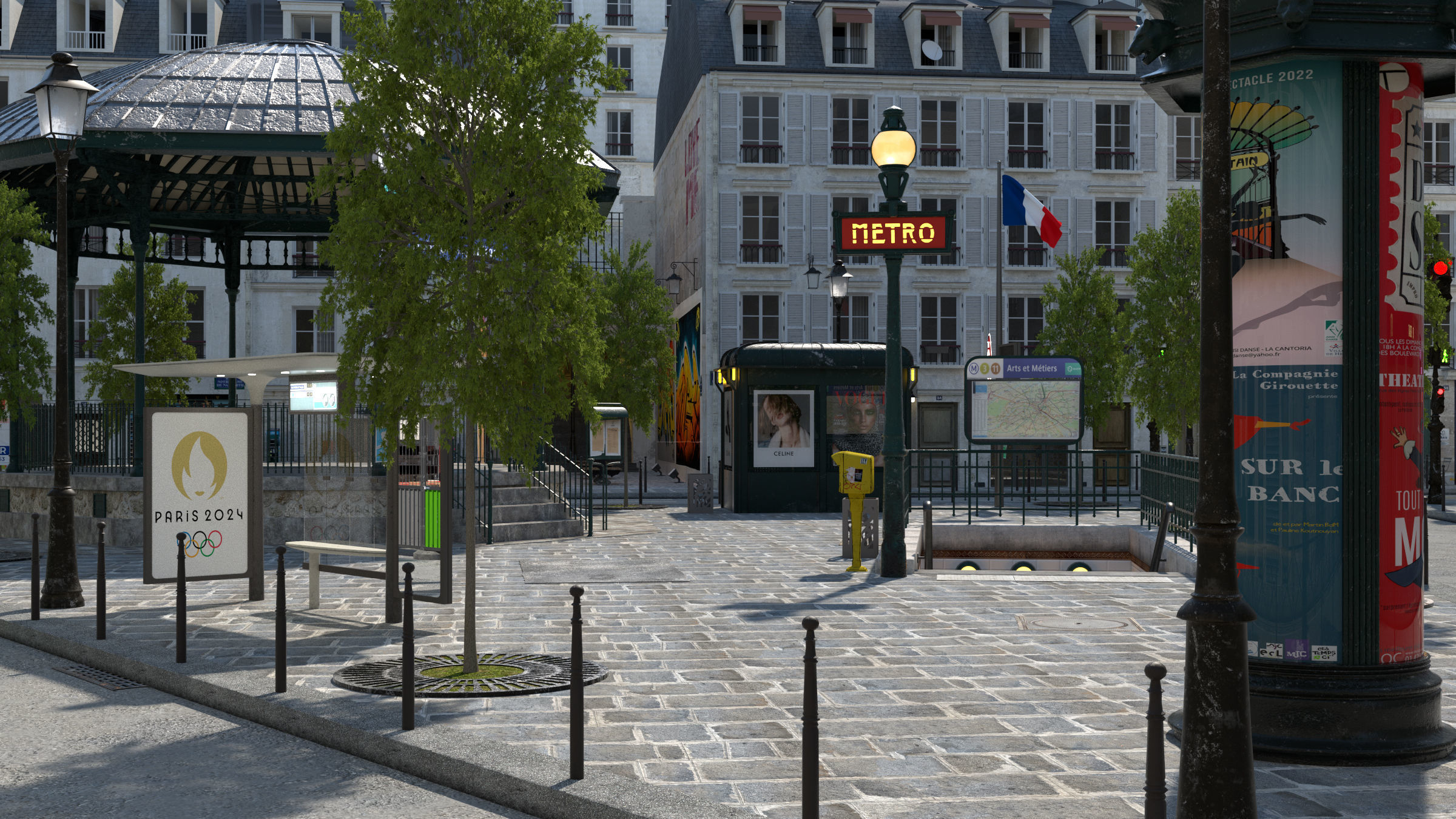 Paris Trendy Street and Place Bundle Entreprise license 3D model_31