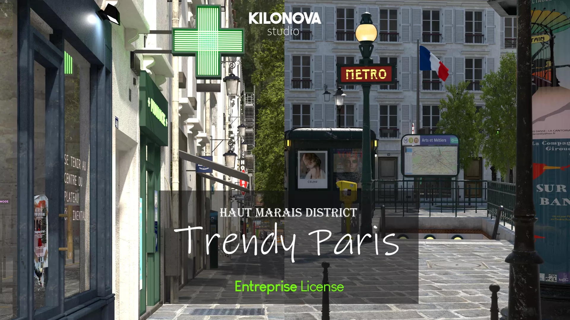 Paris Trendy Street and Place Bundle Entreprise license 3D model_0