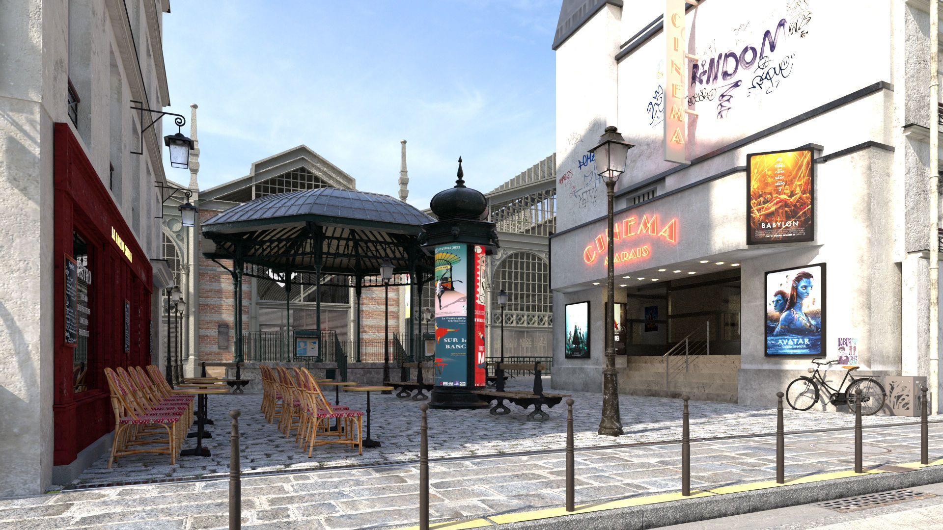 Paris Trendy Street and Place Bundle Entreprise license 3D model_13