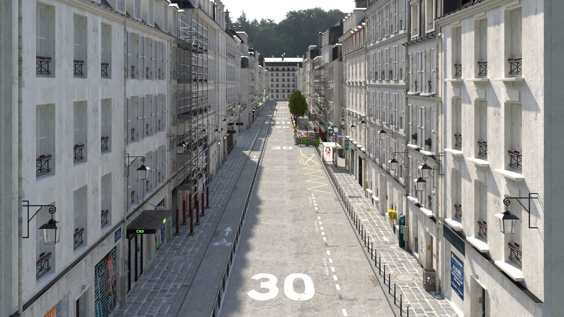 Paris Trendy Street and Place Bundle Entreprise license 3D model_11