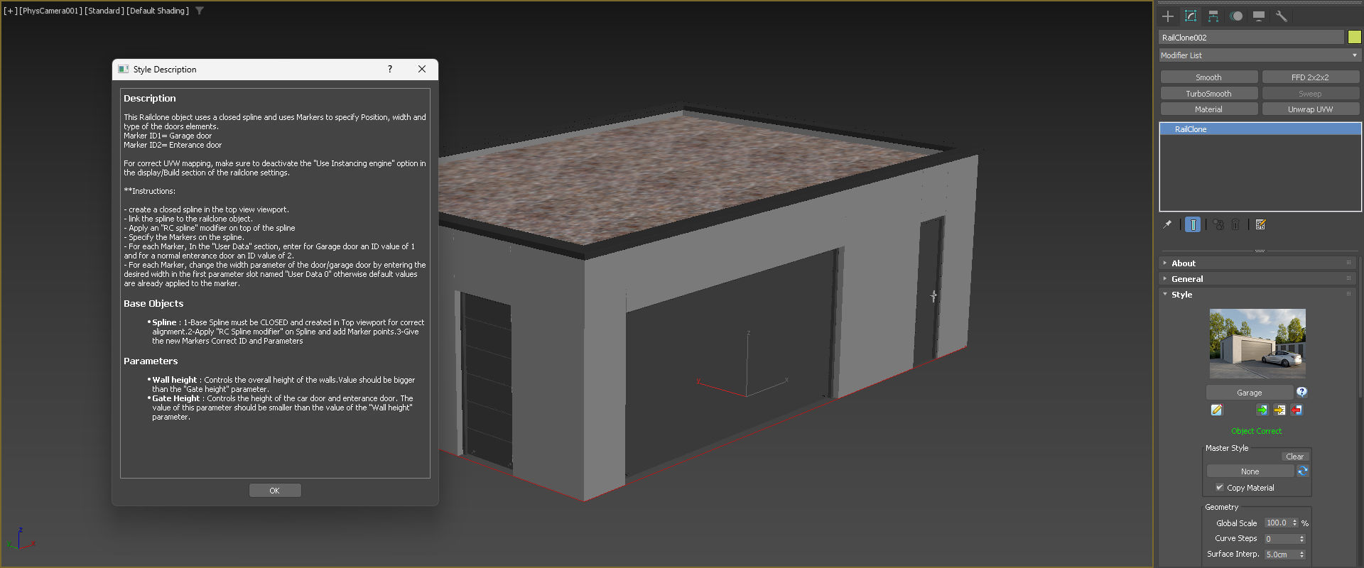 Parametric Garage house Railclone 3D model_1