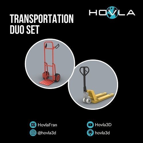 Transportation Duo Set - 2 Models  Low-poly 3D model