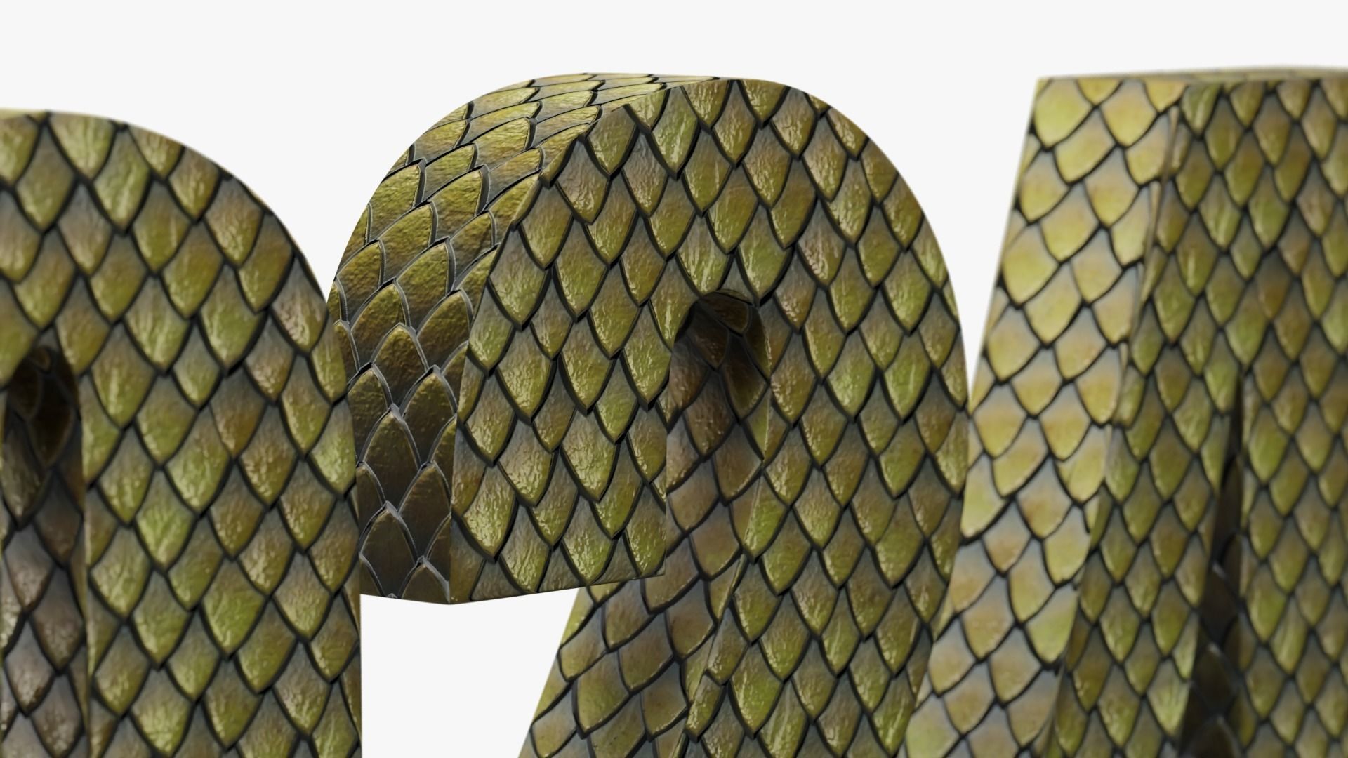 2024 GREEN WOODEN DRAGON - Stylized 3D text collection Low-poly 3D model_11