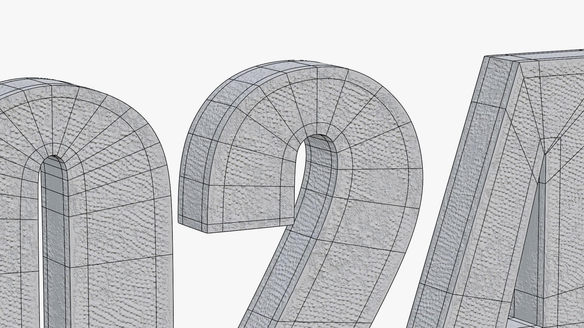 2024 GREEN WOODEN DRAGON - Stylized 3D text collection Low-poly 3D model_15