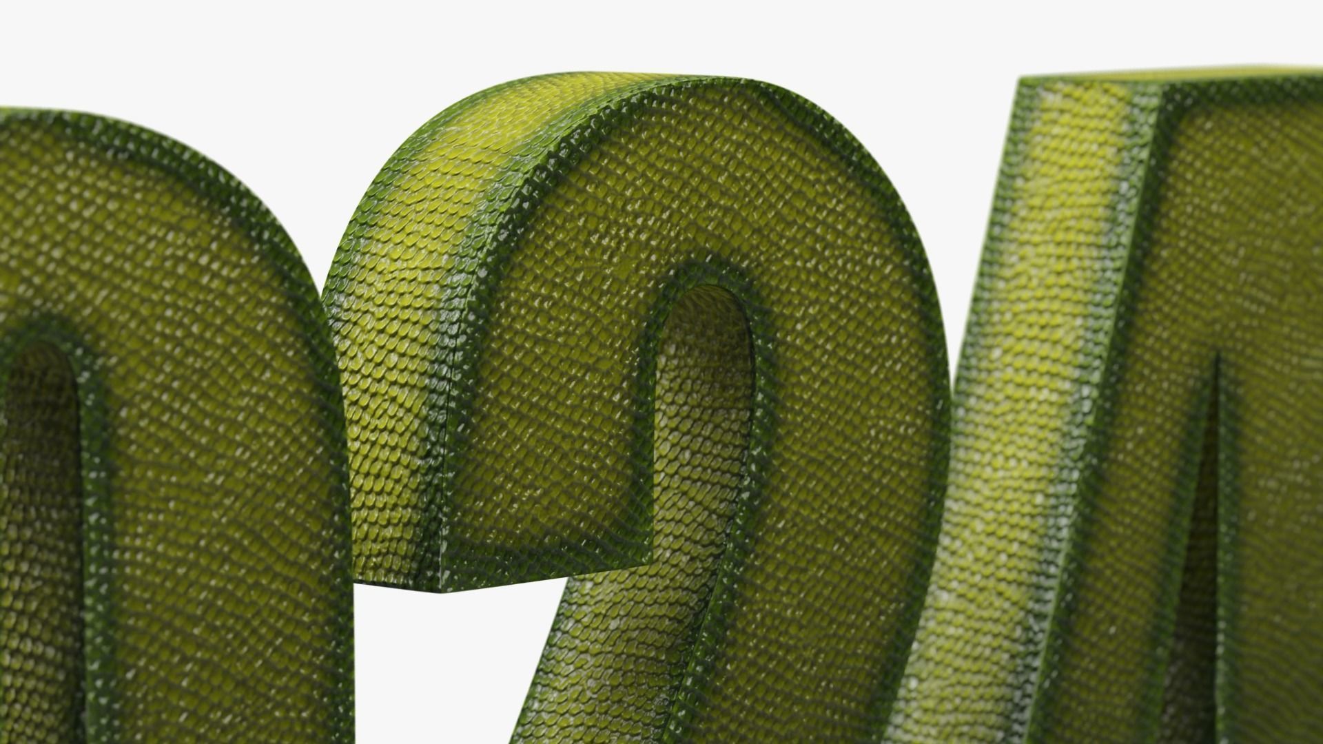 2024 GREEN WOODEN DRAGON - Stylized 3D text collection Low-poly 3D model_10