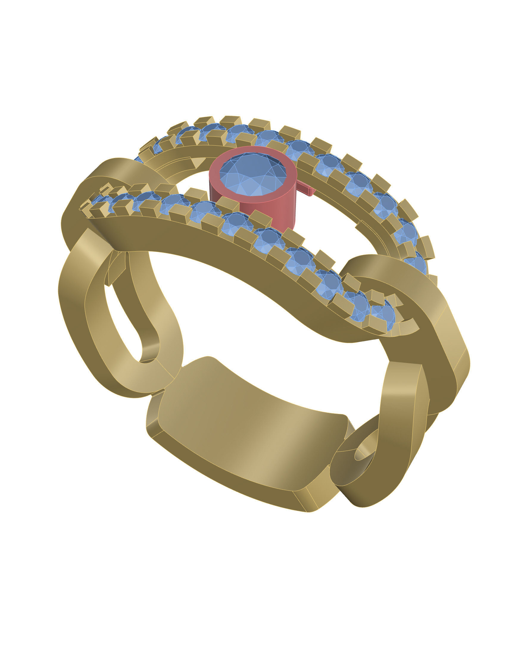 Women ring 3D print model_2
