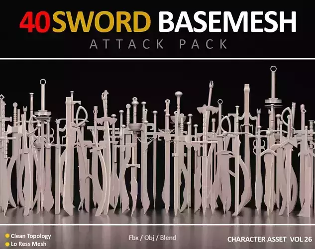 40 SWORDS BASEMESHES