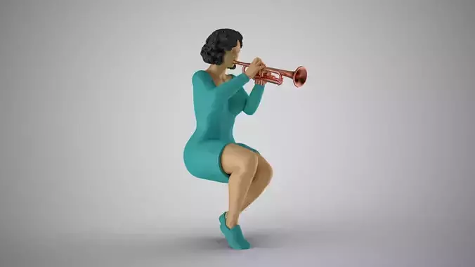 Woman Playing Trumpet