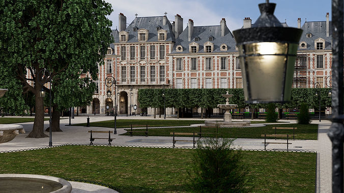 Paris Royal Place des Vosges Non Commercial License 3D model 5