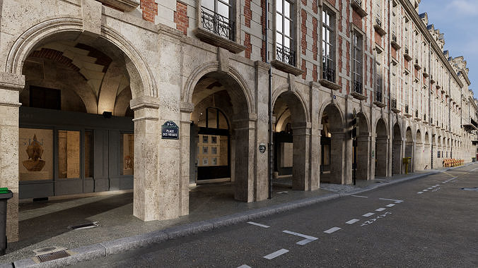 Paris Royal Place des Vosges Non Commercial License 3D model 6