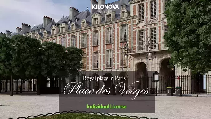 Paris Royal Place des Vosges Non Commercial License 3D model