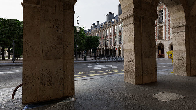 Paris Royal Place des Vosges Non Commercial License 3D model 7