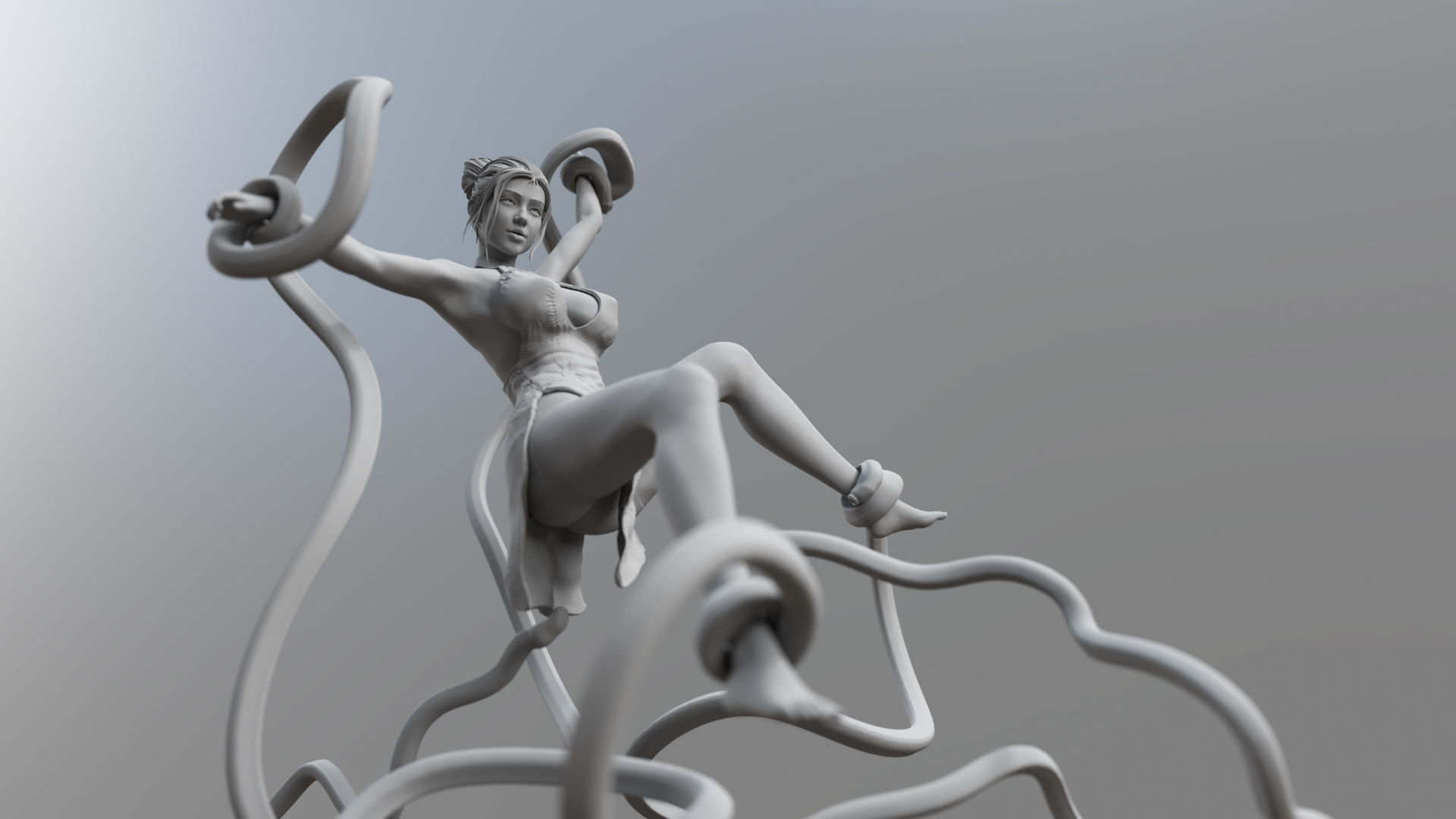CheongSam Girl vs X machine NSFW 3D print model_26