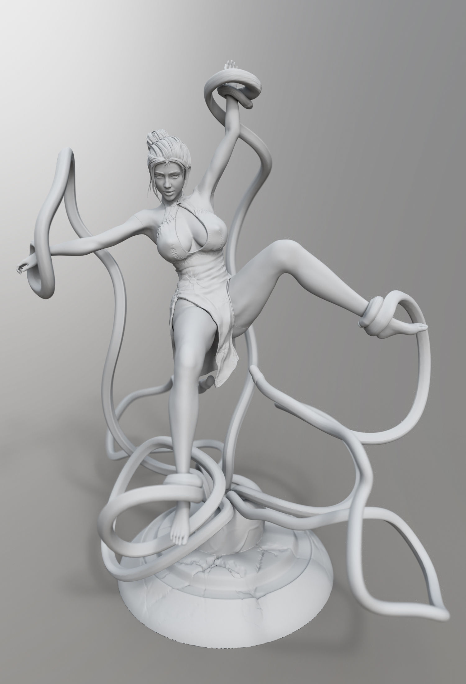 CheongSam Girl vs X machine NSFW 3D print model_24