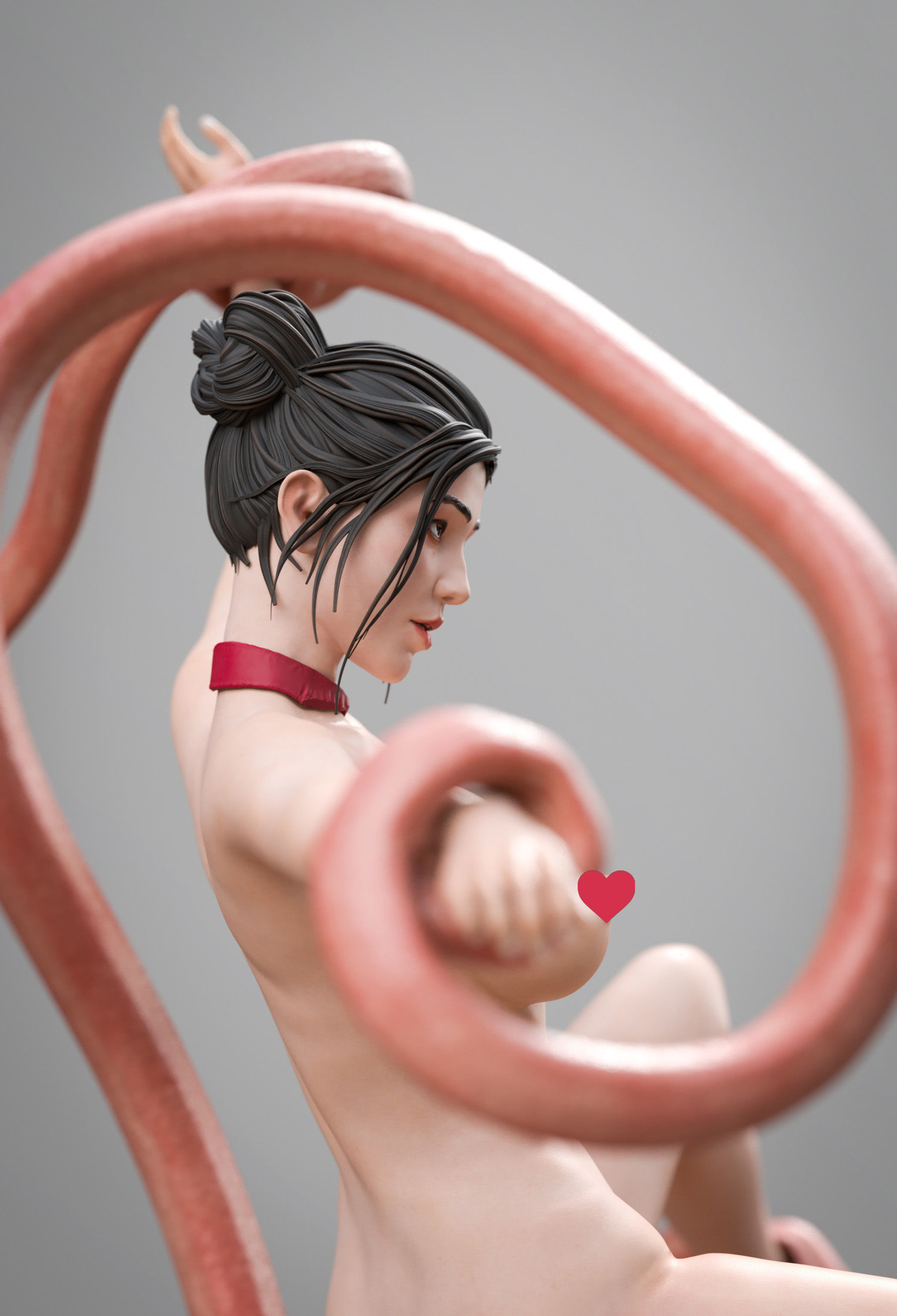 CheongSam Girl vs X machine NSFW 3D print model_35