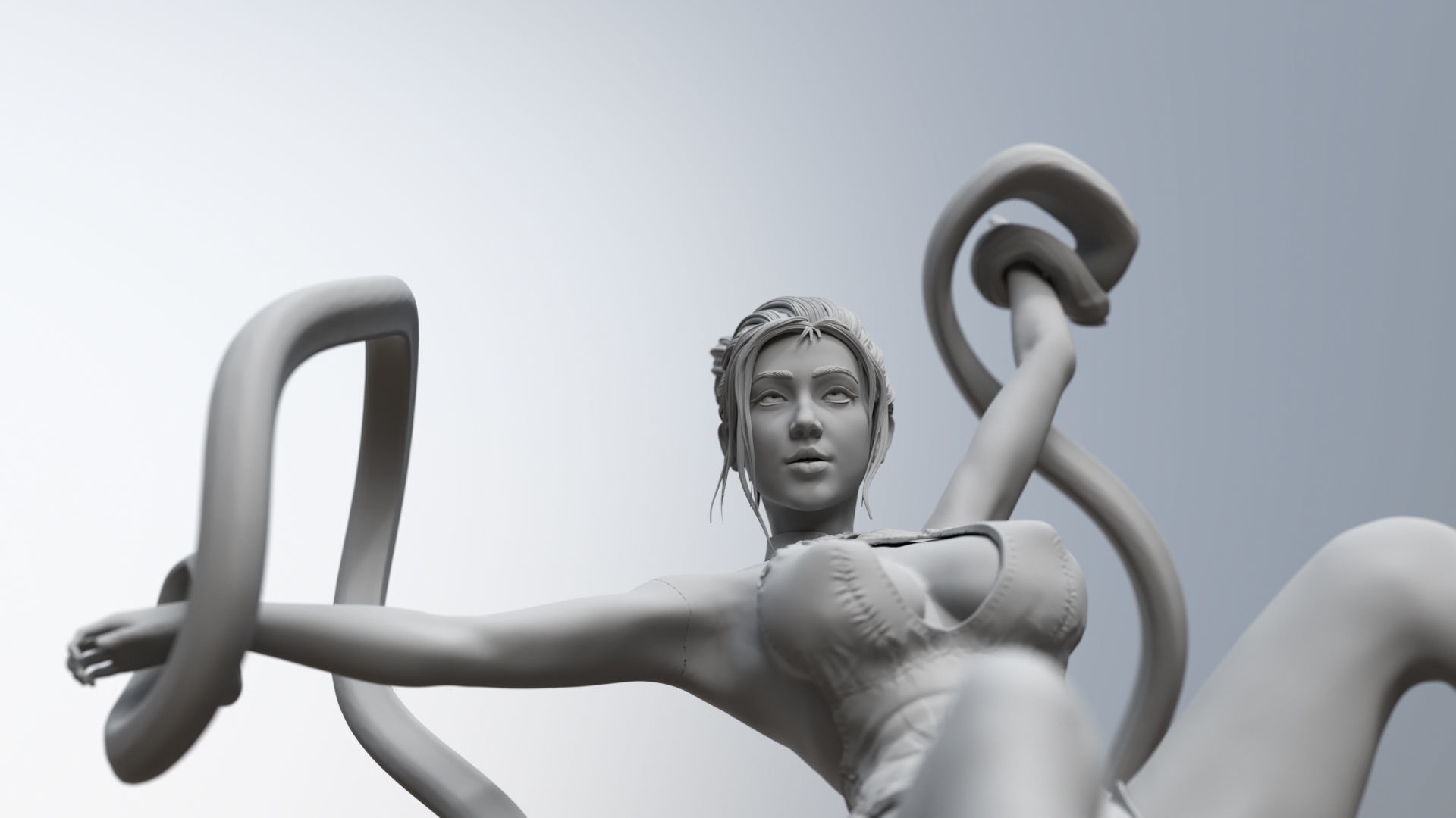 CheongSam Girl vs X machine NSFW 3D print model_30