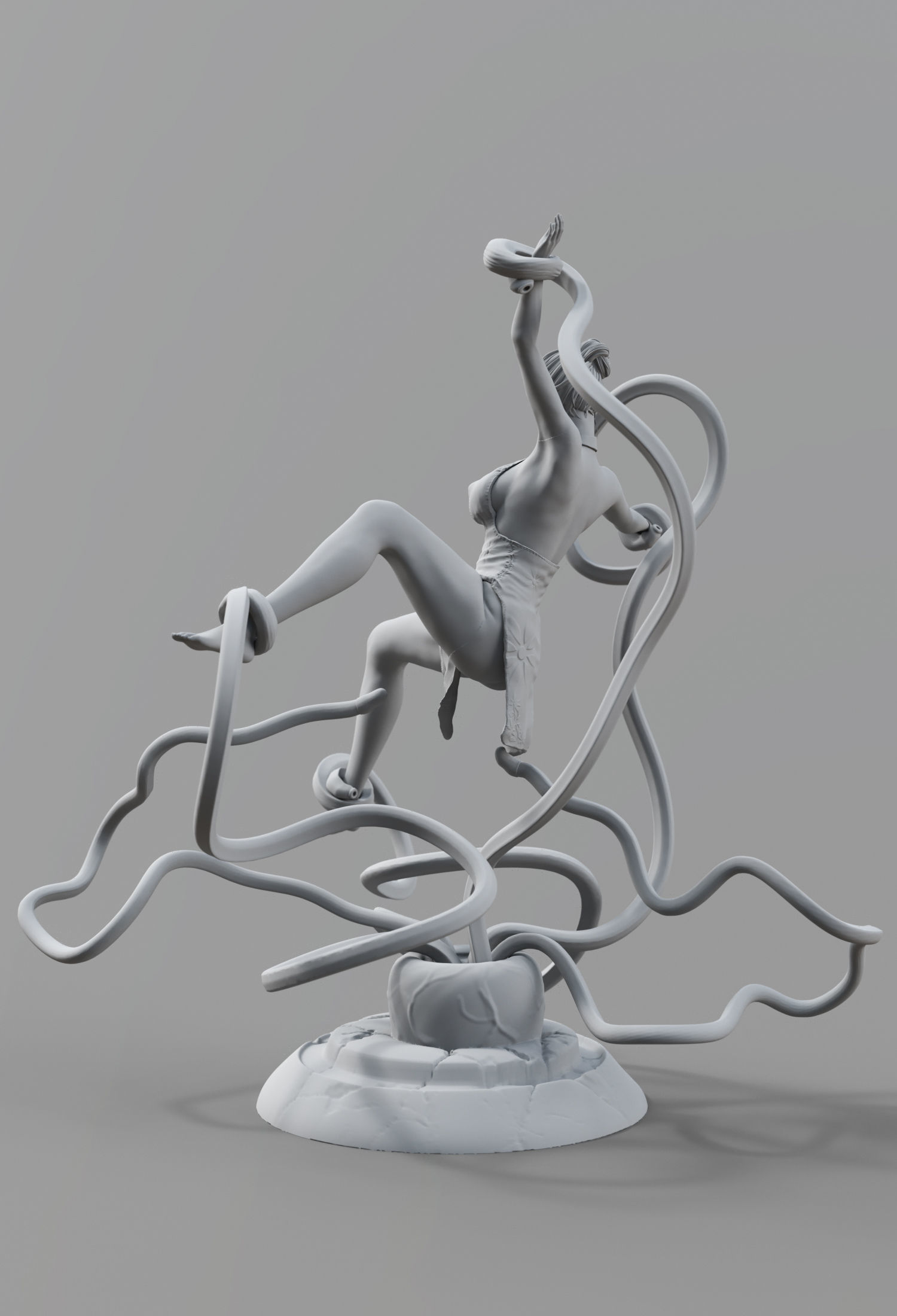 CheongSam Girl vs X machine NSFW 3D print model_21
