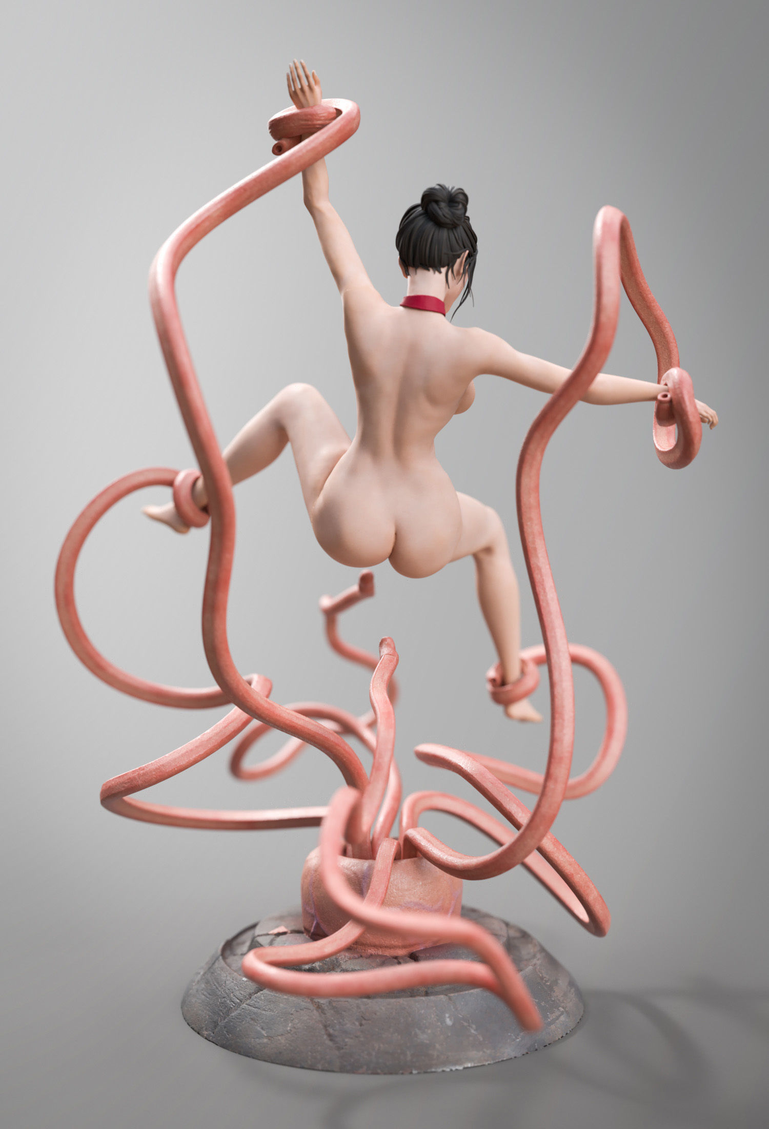 CheongSam Girl vs X machine NSFW 3D print model_36