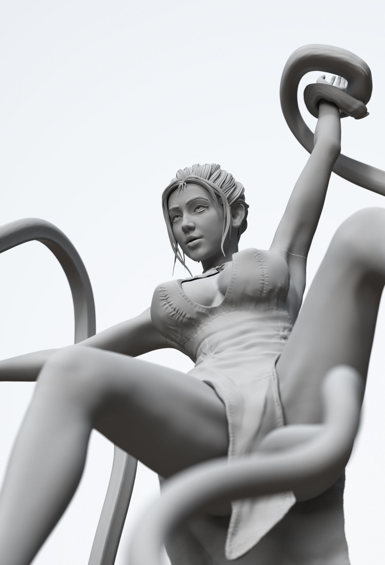 CheongSam Girl vs X machine NSFW 3D print model_27