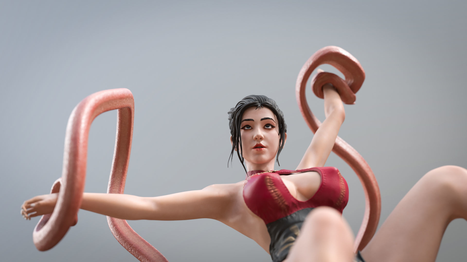 CheongSam Girl vs X machine NSFW 3D print model_5