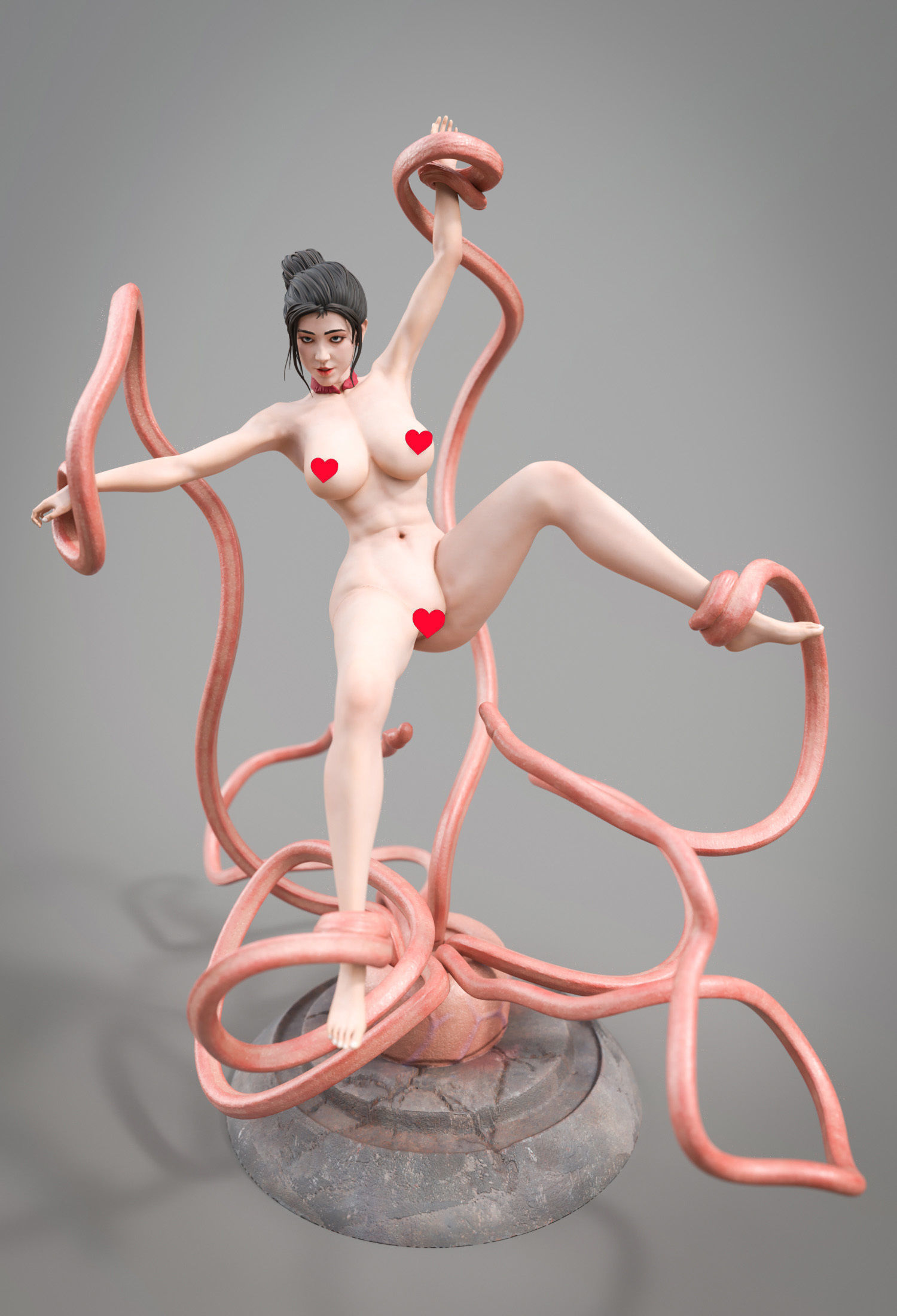 CheongSam Girl vs X machine NSFW 3D print model_11