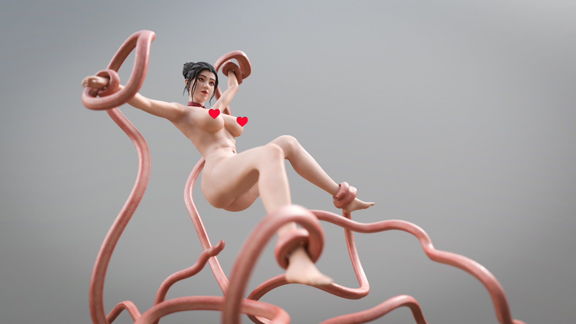 CheongSam Girl vs X machine NSFW 3D print model_33