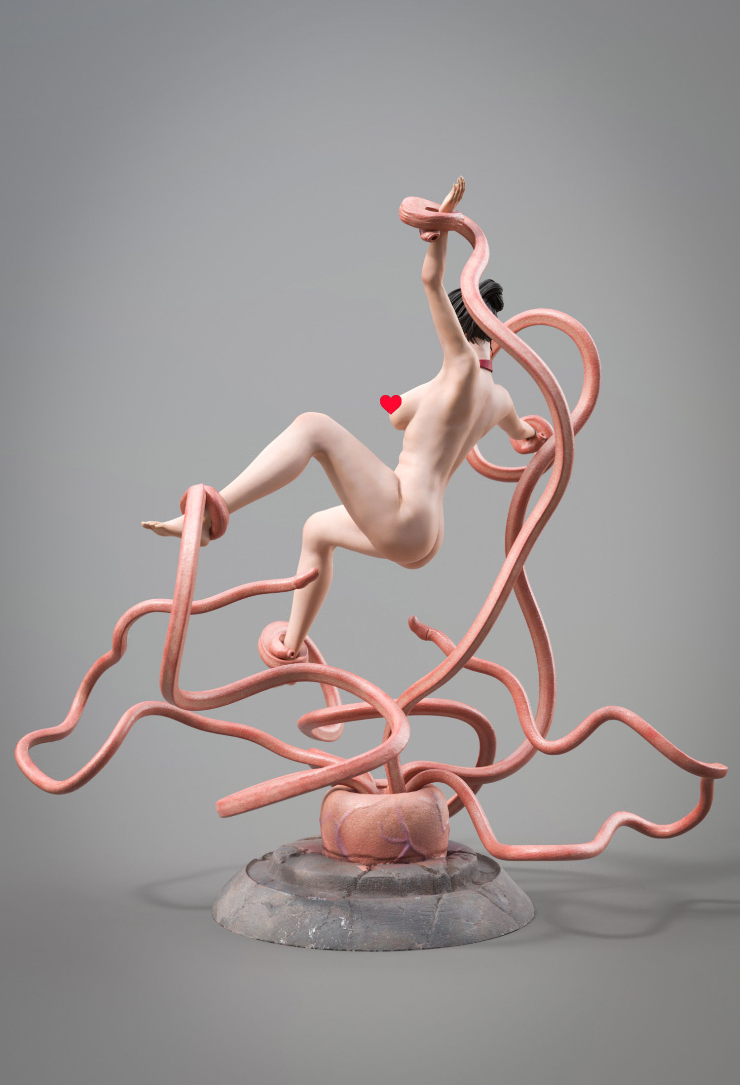 CheongSam Girl vs X machine NSFW 3D print model_31