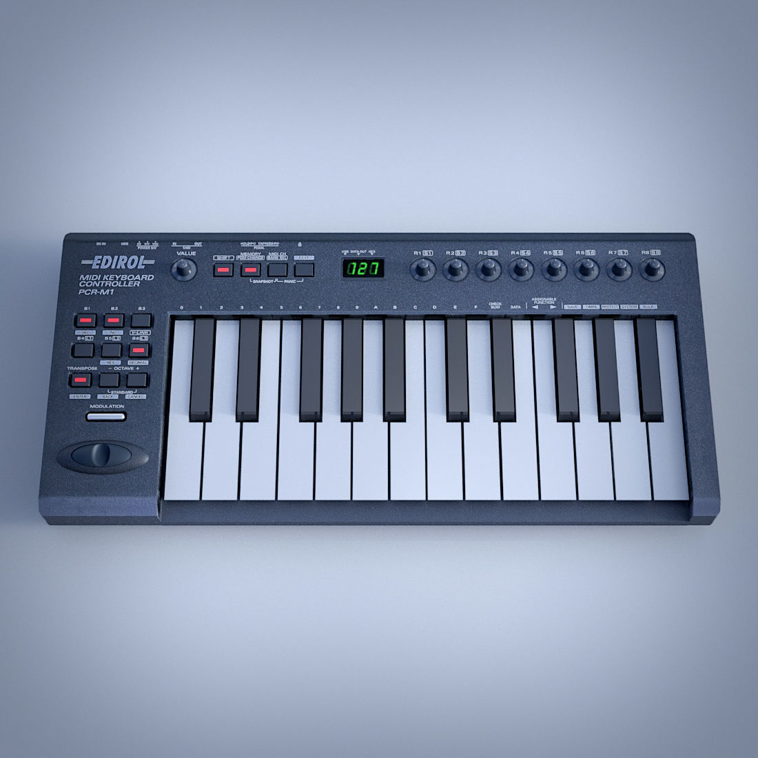 Edirol PCR1 USB MIDI Controller Keyboard 3D model_5