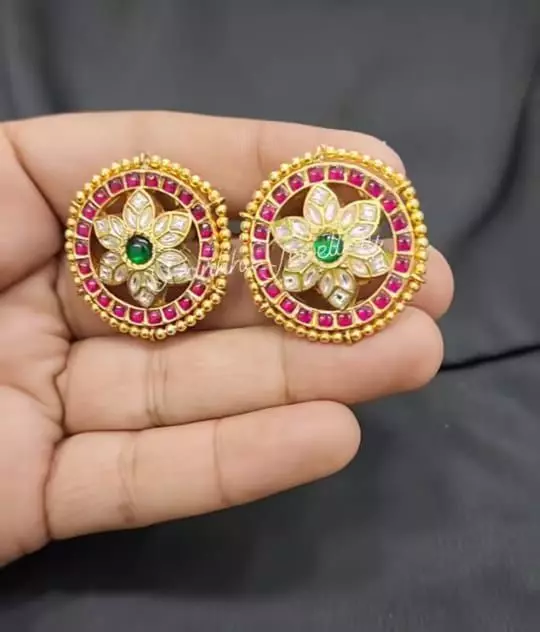Kundan Earring - Jadau Tops Model No1 3D print model