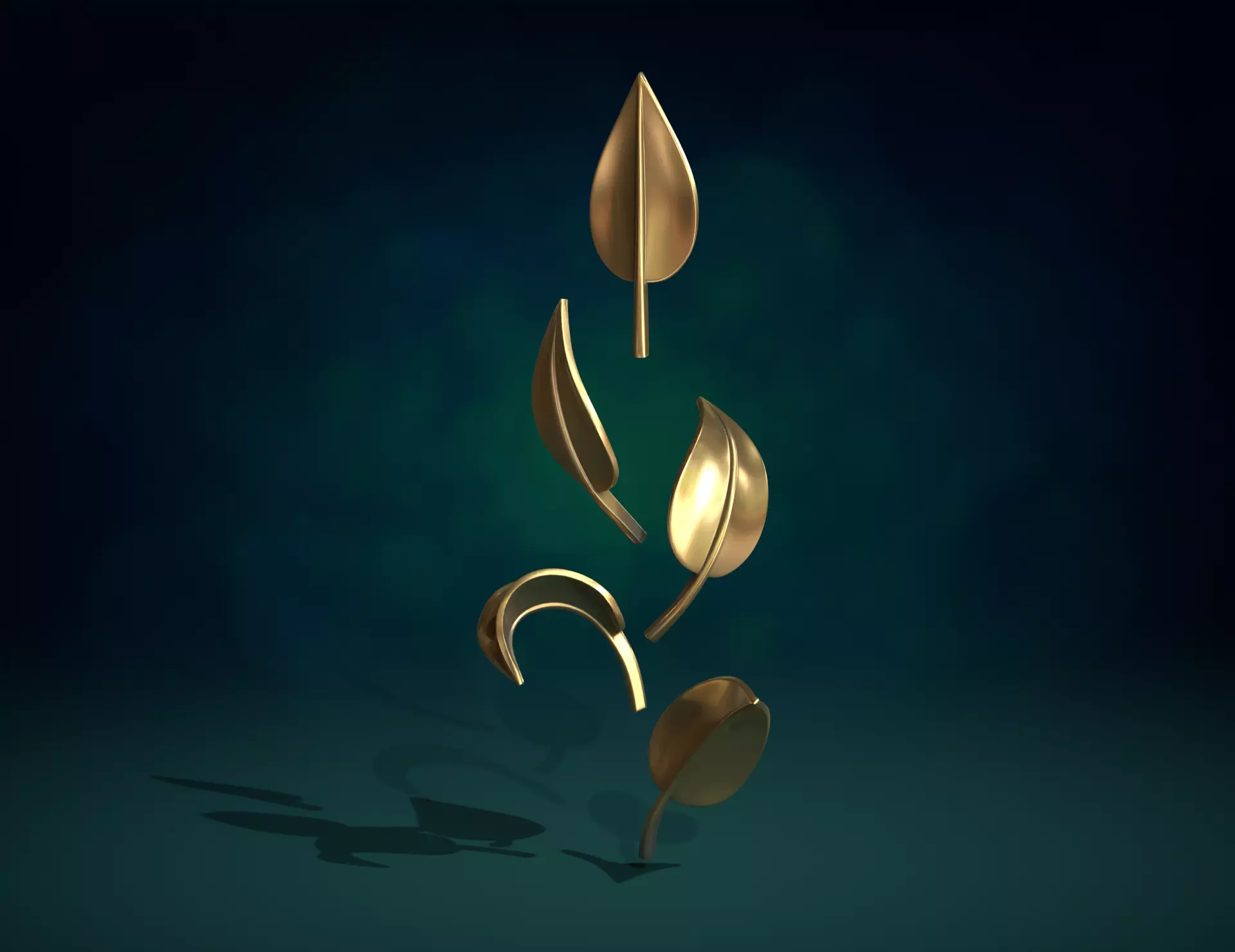 Five Leaves 3D print model_0