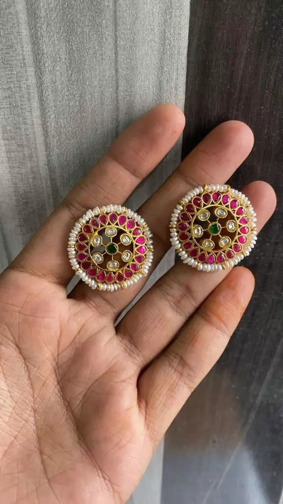 Kundan Earring - Jadau Tops Model No3 3D print model