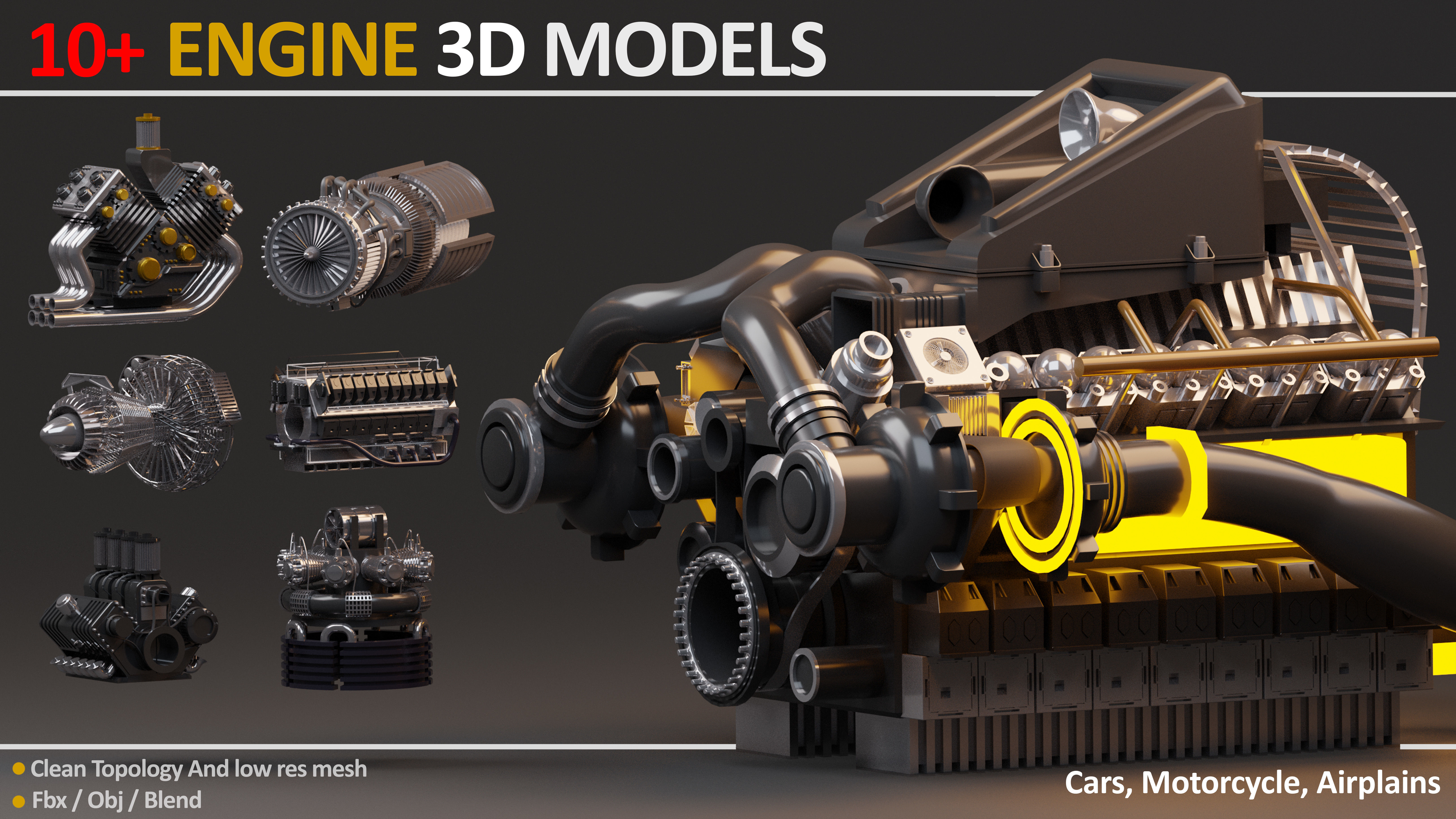 11 JEFF STUDIO ENGINE 3D MODELS Low-poly 3D model_2
