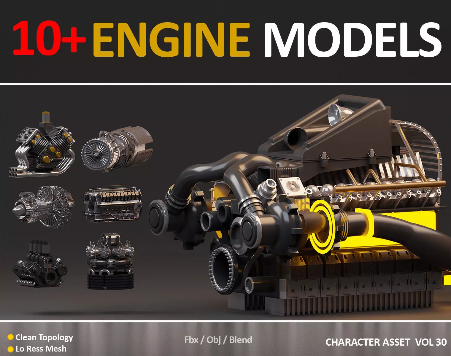 11 JEFF STUDIO ENGINE 3D MODELS Low-poly 3D model_0