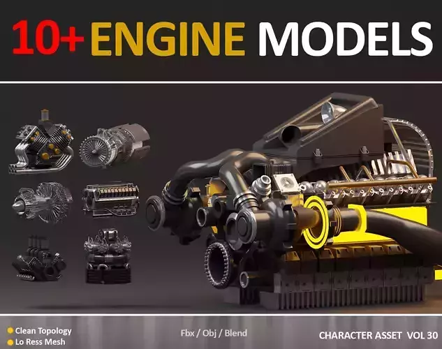 11 JEFF STUDIO ENGINE 3D MODELS