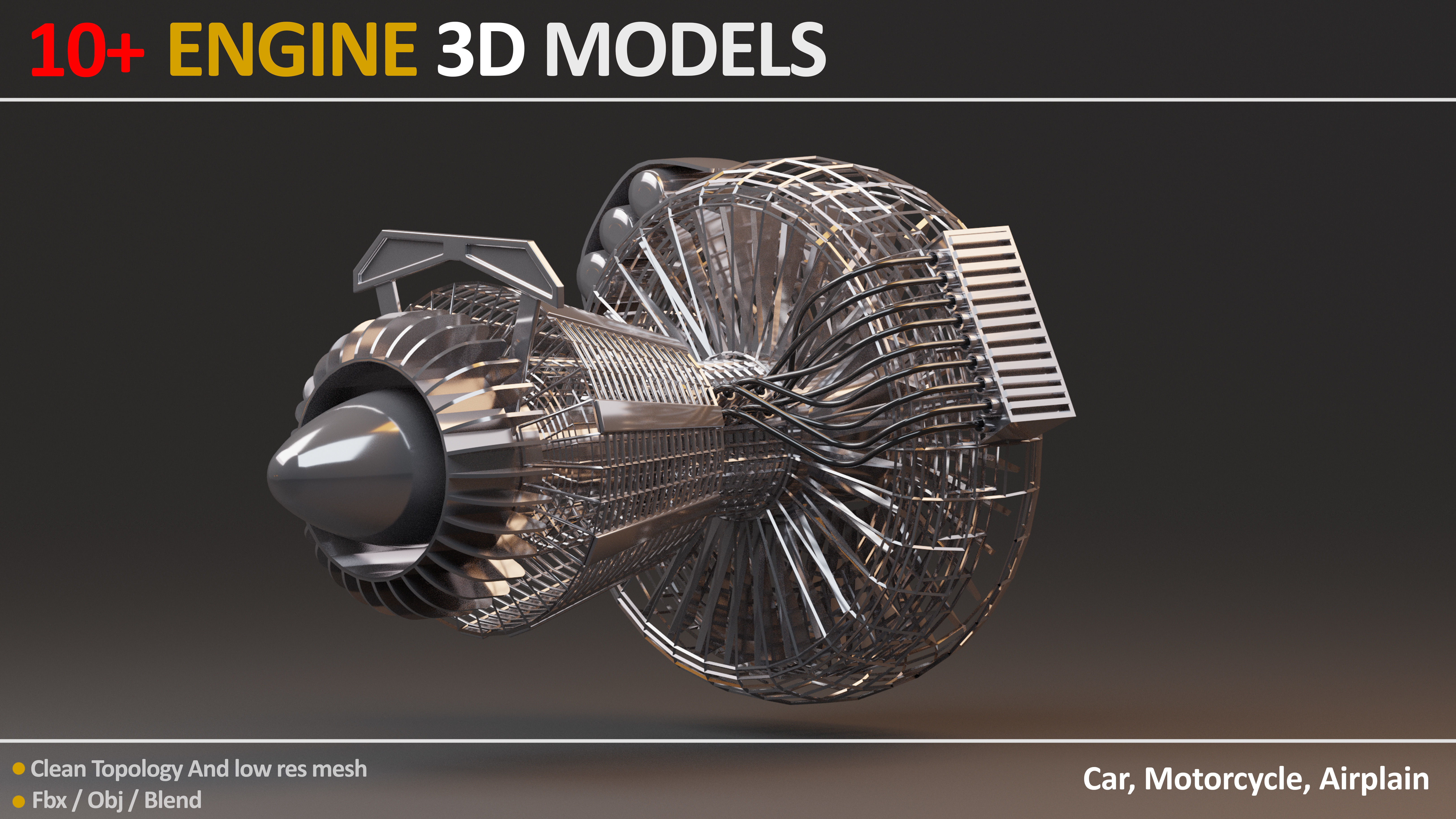 11 JEFF STUDIO ENGINE 3D MODELS Low-poly 3D model_3