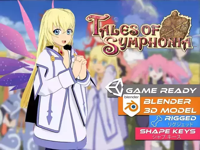 Colette Brunel Tales of Symphonia - 3D Model Remake Low-poly 3D model