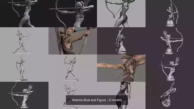 Artemis Bust and Figure  3D Model Collection
