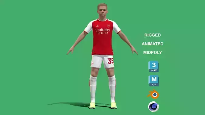 3D Rigged Oleksandr Zinchenko EPL 2024 3D model