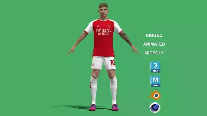 3D Rigged Emile Smith Rowe EPL 2024 3D model