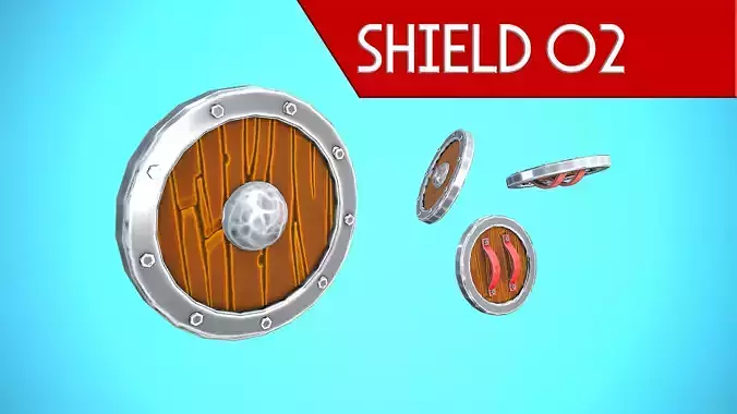 SHIELD 02 - WOOD CARTOON STYLIZED
