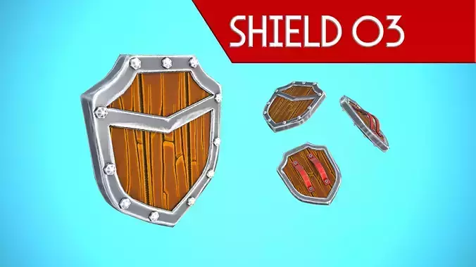 SHIELD 03 - WOOD CARTOON STYLIZED