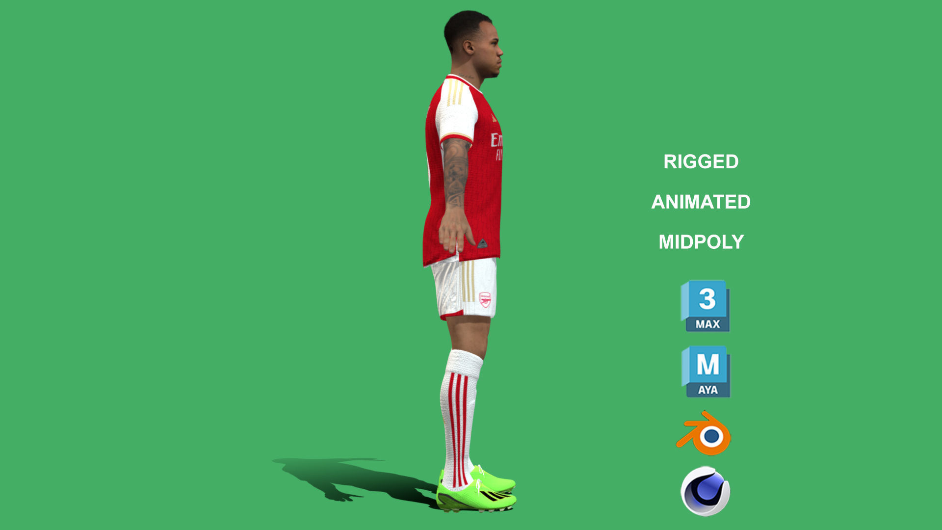 3D Rigged Gabriel Magalhaes EPL 2024 3D model_7