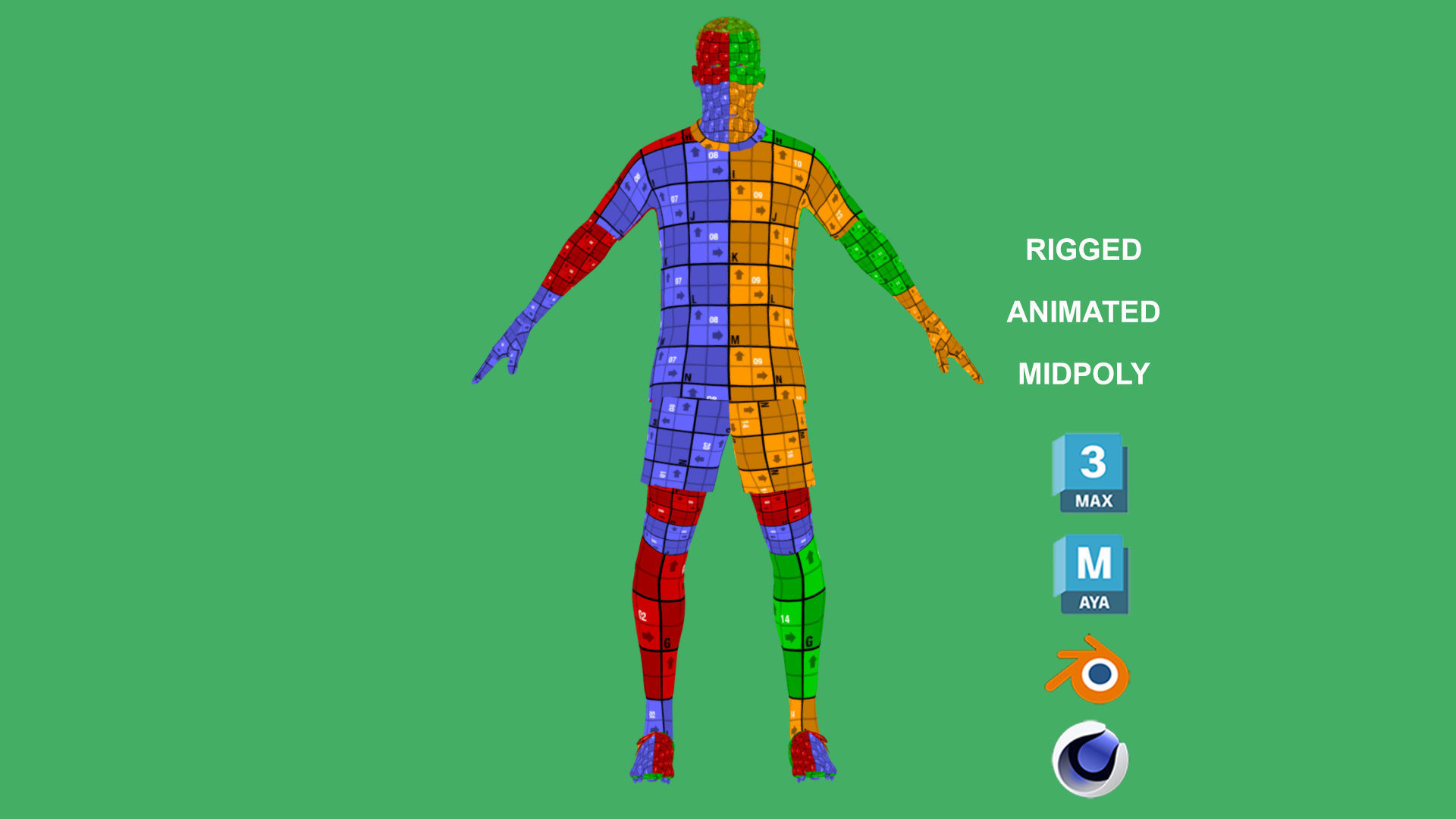 3D Rigged Gabriel Magalhaes EPL 2024 3D model_5