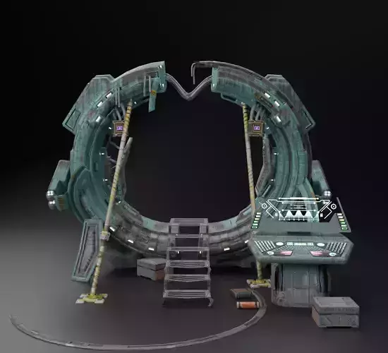 Sci-fi portal Low-poly 3D model