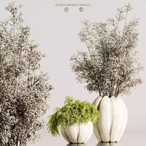 plants bouquet vase 31 3D model
