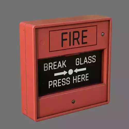 Fire alarm activation device Low-poly 3D model