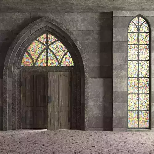 Medieval Door Low-poly 3D model Medieval Door Low-poly 3D model