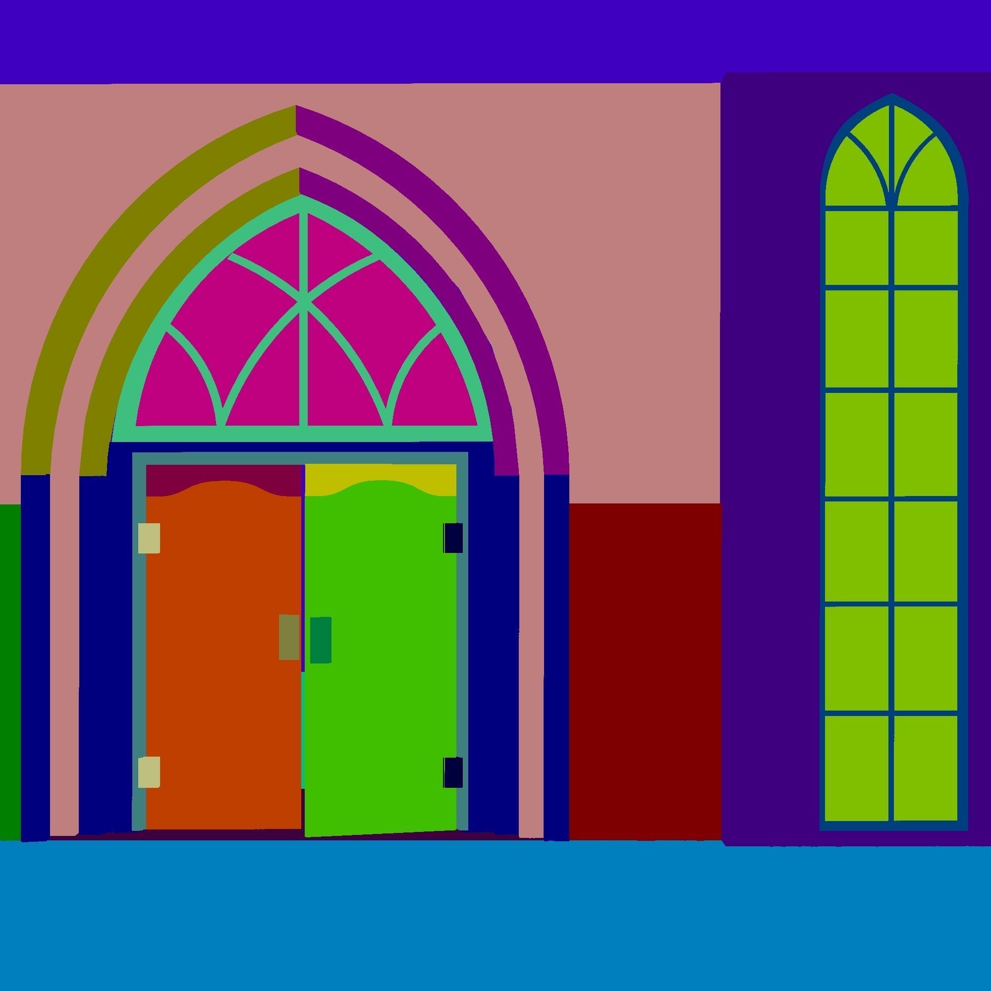 Medieval Door Low-poly 3D model_3